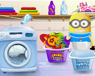 Gru - Baby minion washing clothes